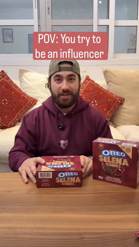 Instagram post by @myparents_are_divorced for OREO. Caption reads: [...] baba got his signature cookie by....