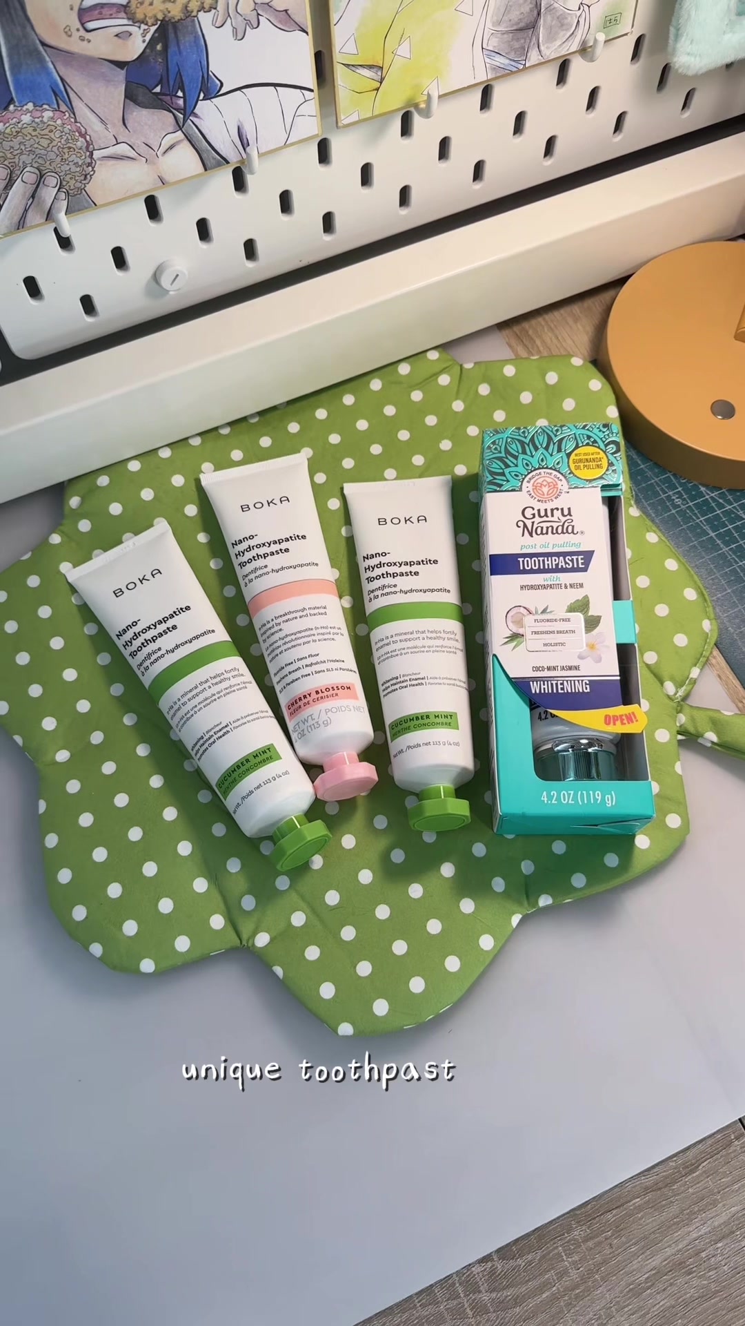 TikTok post by @oreocatsu for Boka. Caption reads: [...] the cucumber mint is my fav #tiktokshop....