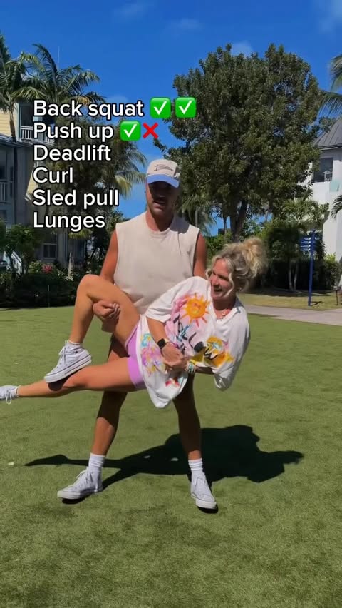 Instagram post by @joandkemp for Beaches Resorts. Caption reads: [...] to deadlift anything sweatier....