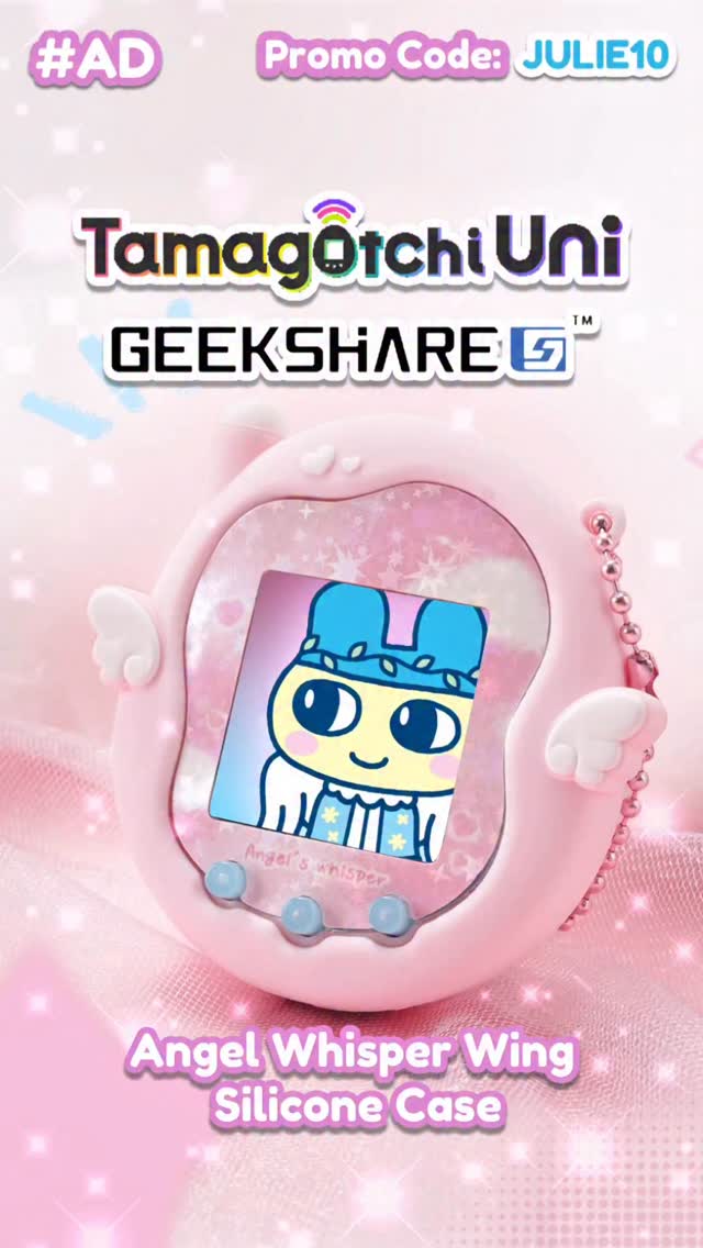 Instagram post by @tolovelfromvine for GeekShare. Caption reads: Need a cute case for your Tamagotchi Uni? I got....