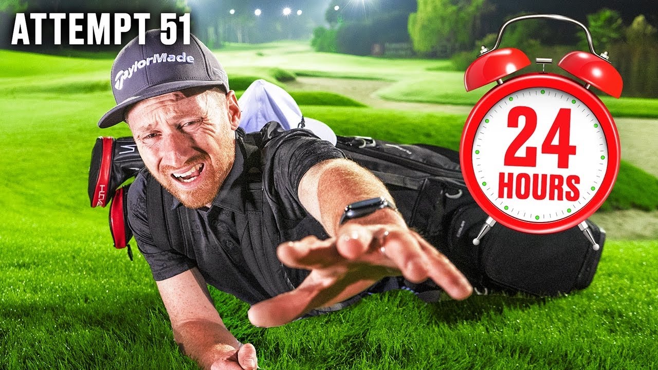 YouTube post by @SebOnGolf for Fitbit. Caption reads: I Can't Leave This Golf Course Until I Birdie....