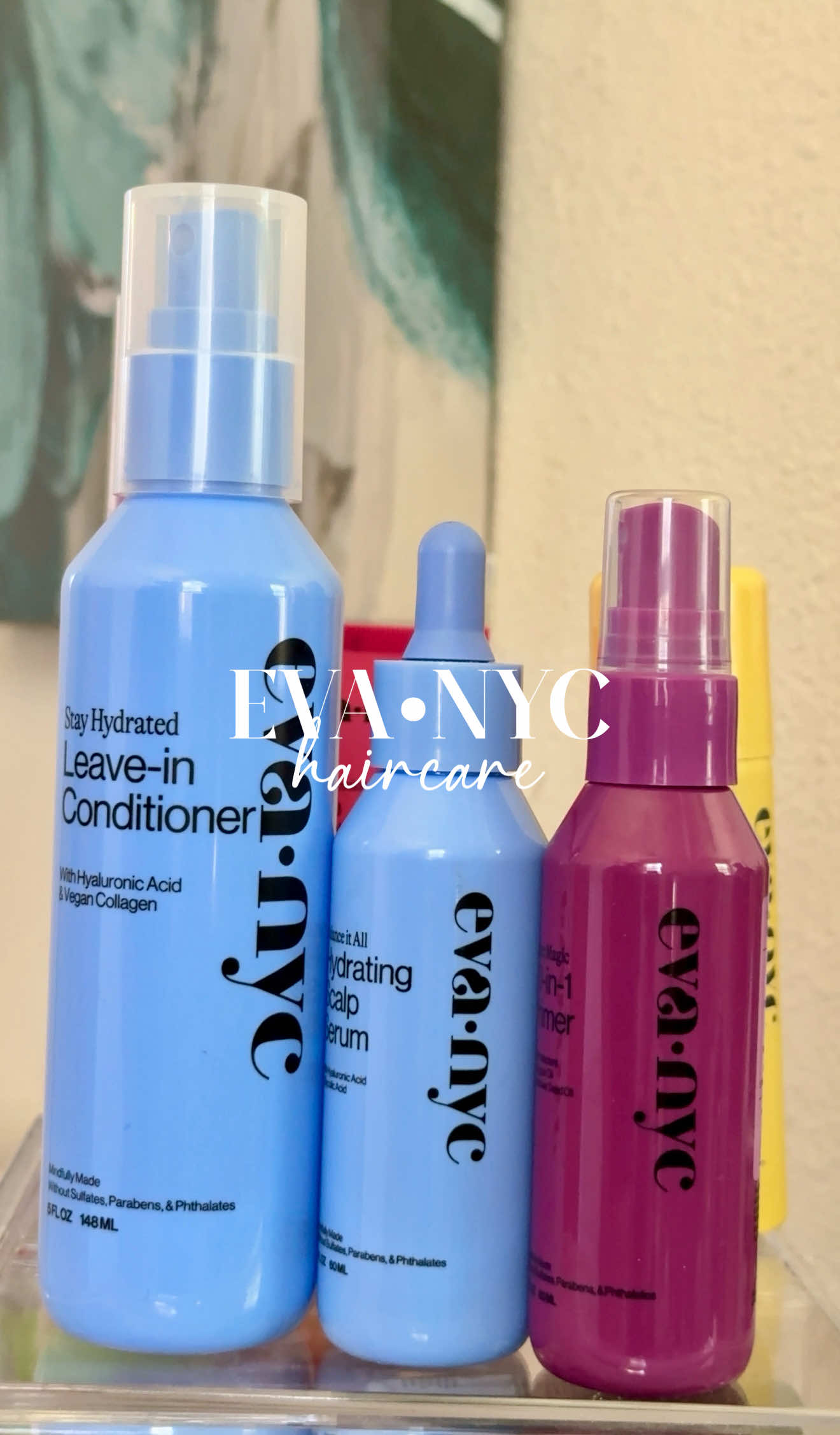 TikTok post by @ssammvalencia for Eva NYC. Caption reads: Gifted by Eva NYC Haircare•My Eva NYC products....