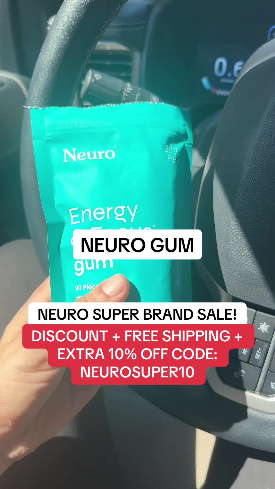 TikTok post by @kenzieleigh_ for Neuro. Caption reads: [...] viral brain boosting gum! @@Neuro....