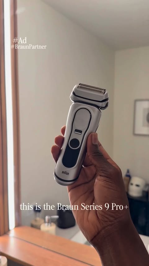 Instagram post by @theahmadkanu for Braun. Caption reads: #AD #BraunPartner The new & improved @braun_us....