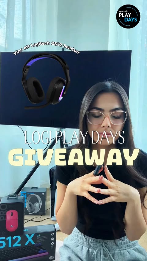 Instagram post by @michellerhehe for Logitech G. Caption reads: [...] of October and contacted through dms🫶....