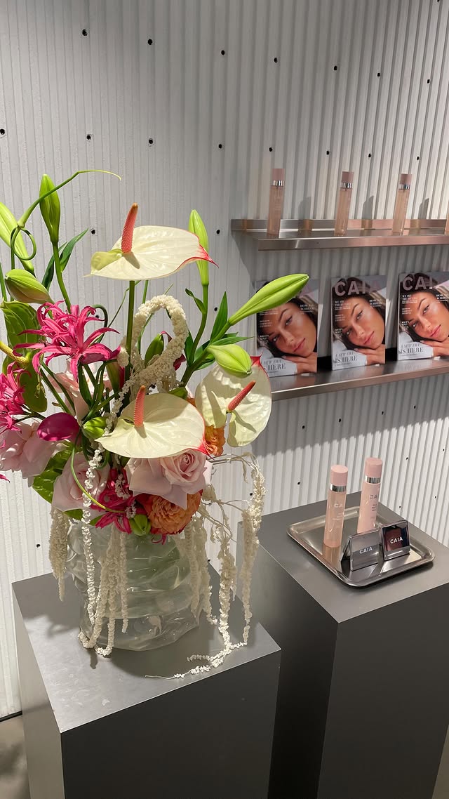 Instagram post by @anastasiashyk for OCEANSAPART. Caption reads: Anzeige/ „Hope Skirt“ Set from @oceansapart 🫐🍶💭.