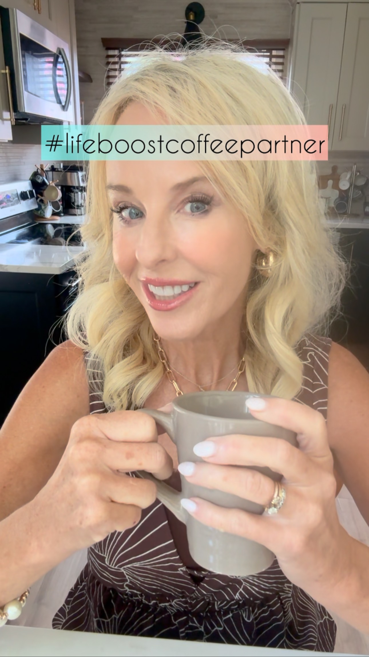 Instagram post by @shaunaleed for Lifeboost Coffee. Caption reads: Not giving up coffee, just upgrading it- premium....