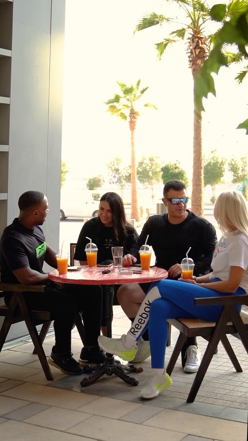 Instagram post by @amirkingkong_lesmills for Reebok Middle East & N.Africa. Caption reads: 🚨 Pre-order the Reebok Nano X5 now at Reebok.ae!....