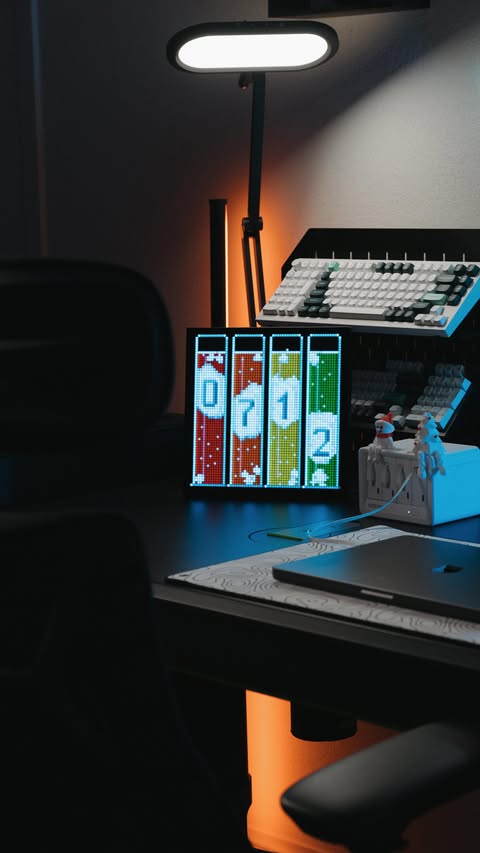 Instagram post by @deanwethers for Divoom. Caption reads: [...] live data, and endless customization.....