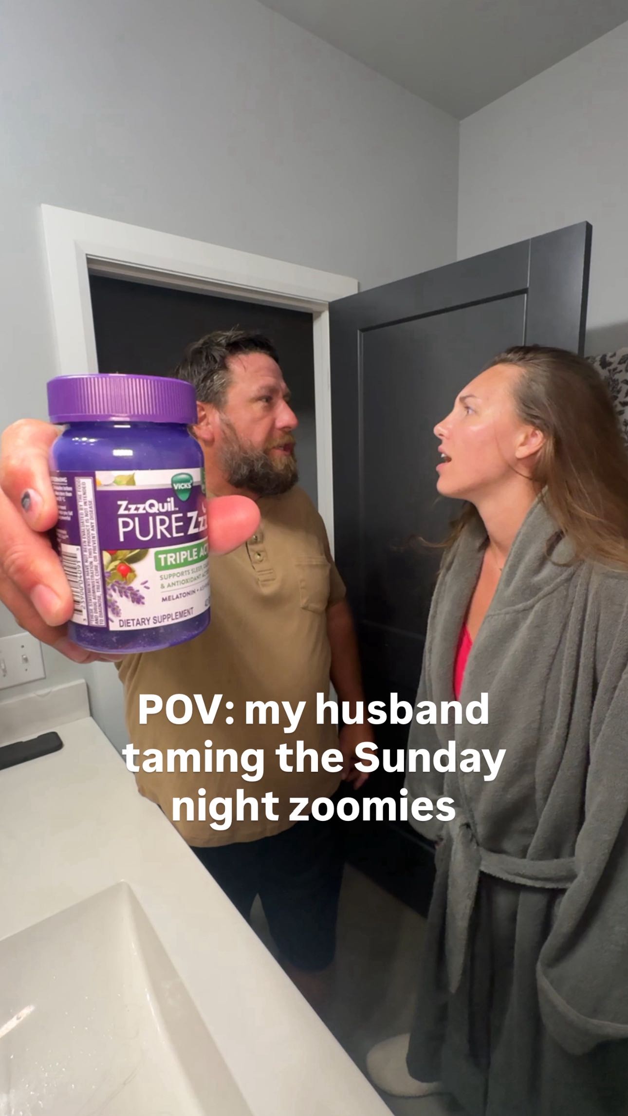 Instagram post by @hayleyandmo for ZzzQuil. Caption reads: #ad #ZzzQuil_Partner No Sunday night zoomies in....