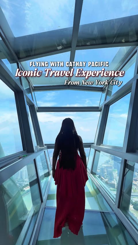 Instagram post by @marfarlane for Cathay Pacific. Caption reads: [...] Mainland to 4 different cities with....