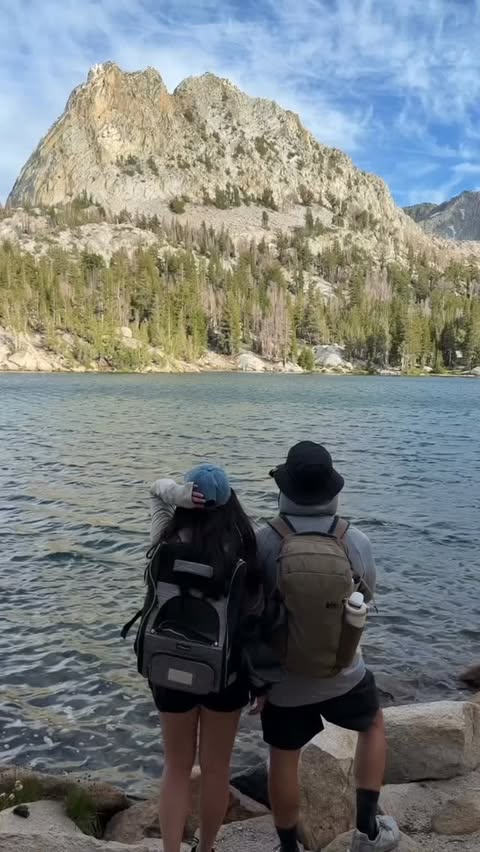 Instagram post by @itstimetocrunch for AllTrails. Caption reads: [...] Lakes 🥾 3.3 miles, rated moderate on....