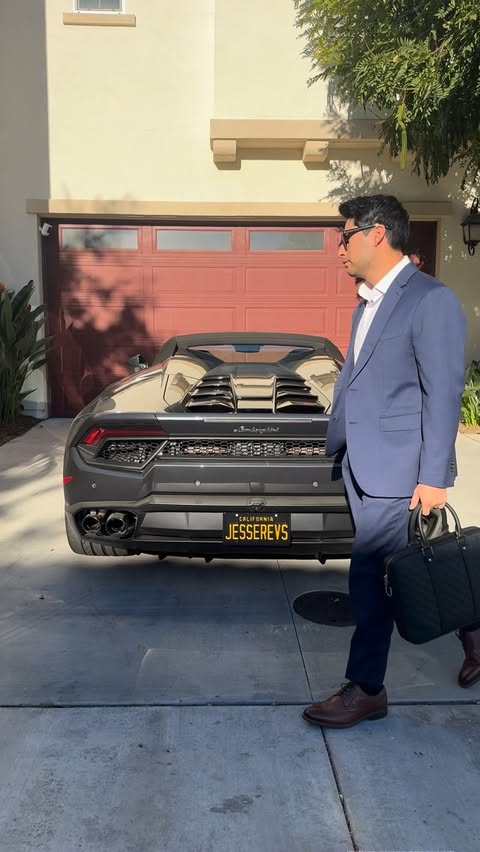 Instagram post by @jesserevs_ for Lamborghini. Caption reads: [...] is the best combo @bananarepublic....