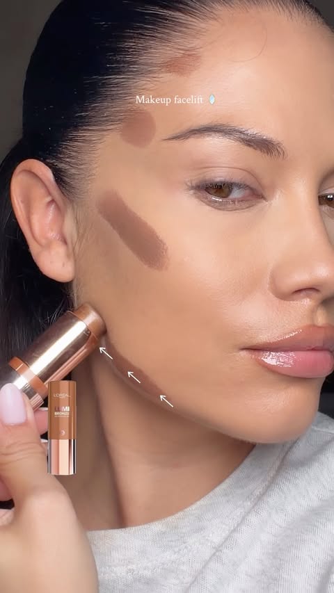 Instagram post by @jacintaspencer for MAKE UP FOR EVER. Caption reads: [...] Cream Bronzer Stick 130 Sunset Doré....