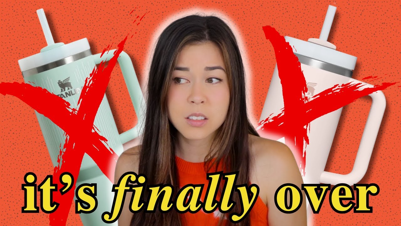 YouTube post by @thefinancialfreedomgirl for Country Living. Caption reads: Let's talk the *Downfall* of Stanley Cups.