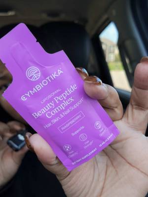 TikTok post by @itsabryanna for Cymbiotika. Caption reads: Okayyyy @Cymbiotika 👀✨ This new Beauty Peptide....