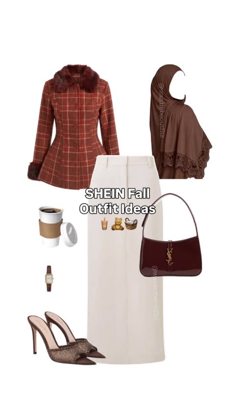 Instagram post by @wardrobeoutfits_ for collAble. Caption reads: [...] links 🧸🤎 • • • • • • #ad #SHEIN....