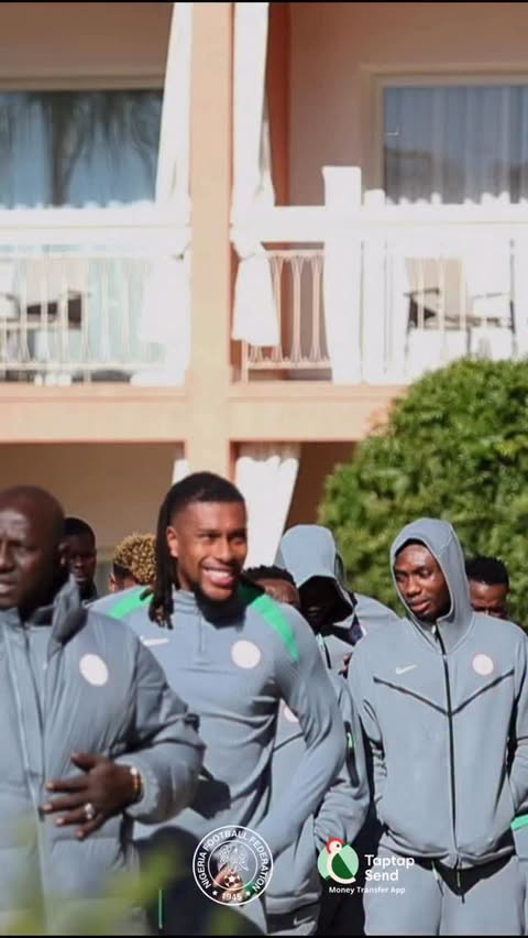 Instagram post by @ng_supereagles for Taptap Send. Caption reads: Team Walk done ✅.