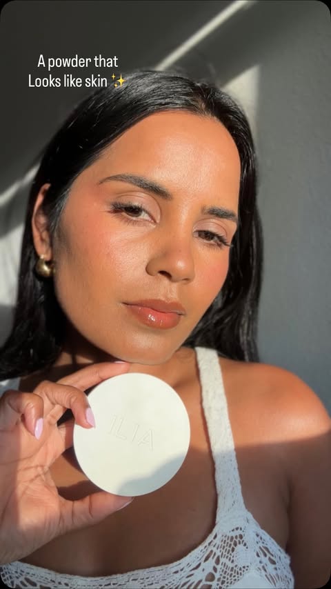 Instagram post by @shayrealbeauty for ILIA. Caption reads: [...] makeup that looks like skin, and the NEW....