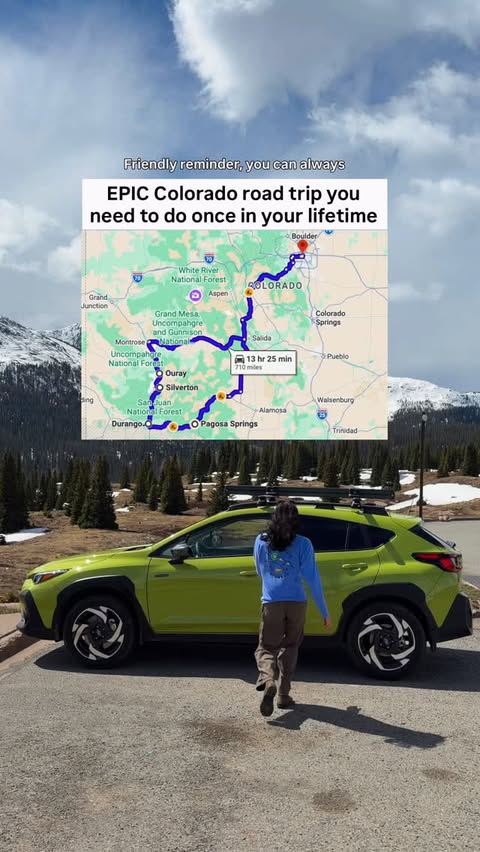 Instagram post by @juliatakesahike for Subaru of America. Caption reads: I’m not saying you MUST roadtrip Colorado this....