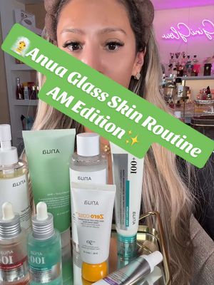 TikTok post by @giniglow for Anua Store US. Caption reads: [...] Results may vary. @anua_global @Anua Store....
