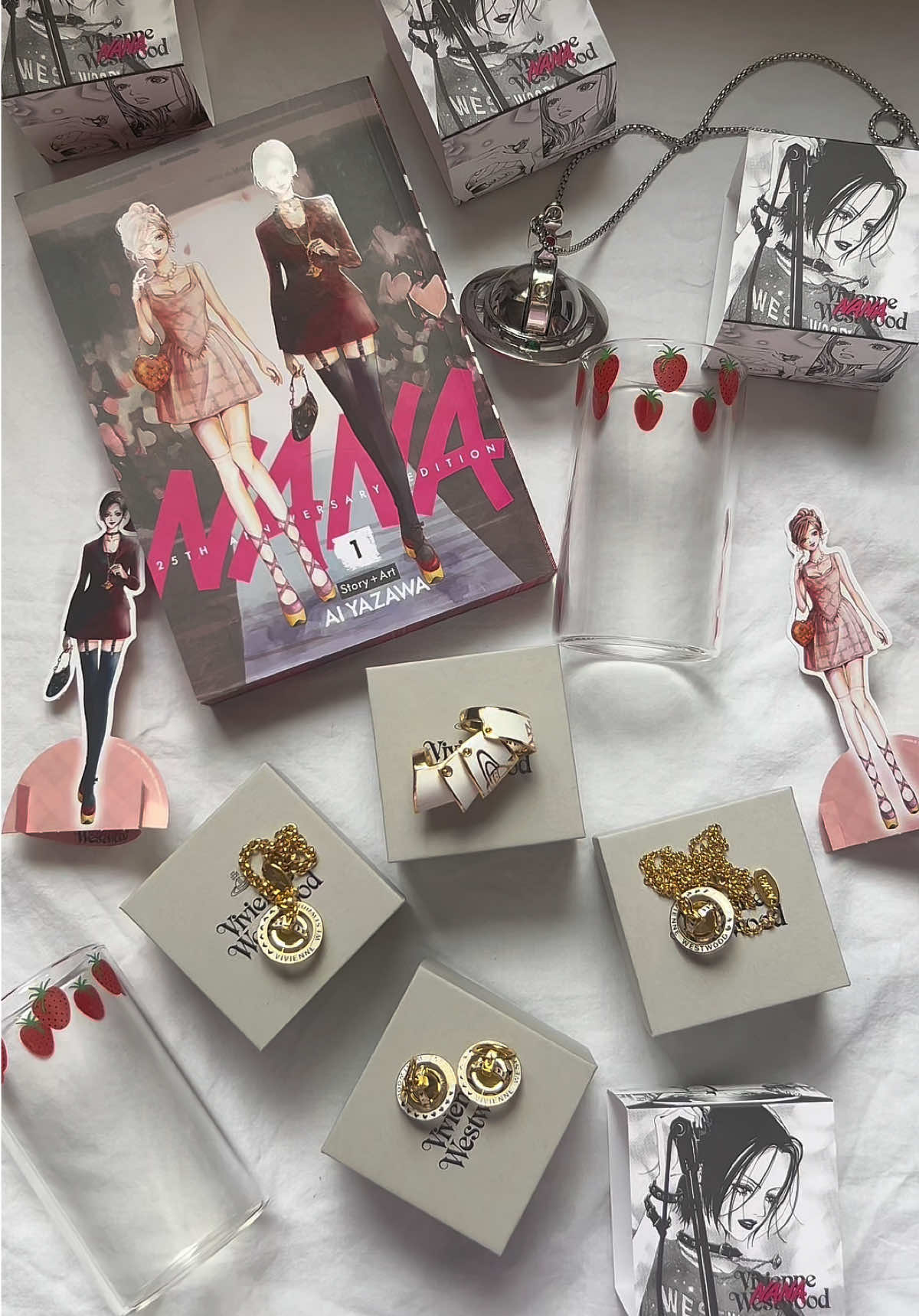 TikTok post by @oroch.ly for Vivienne Westwood. Caption reads: — Unboxing the NANA x Vivienne Westwood collab!....