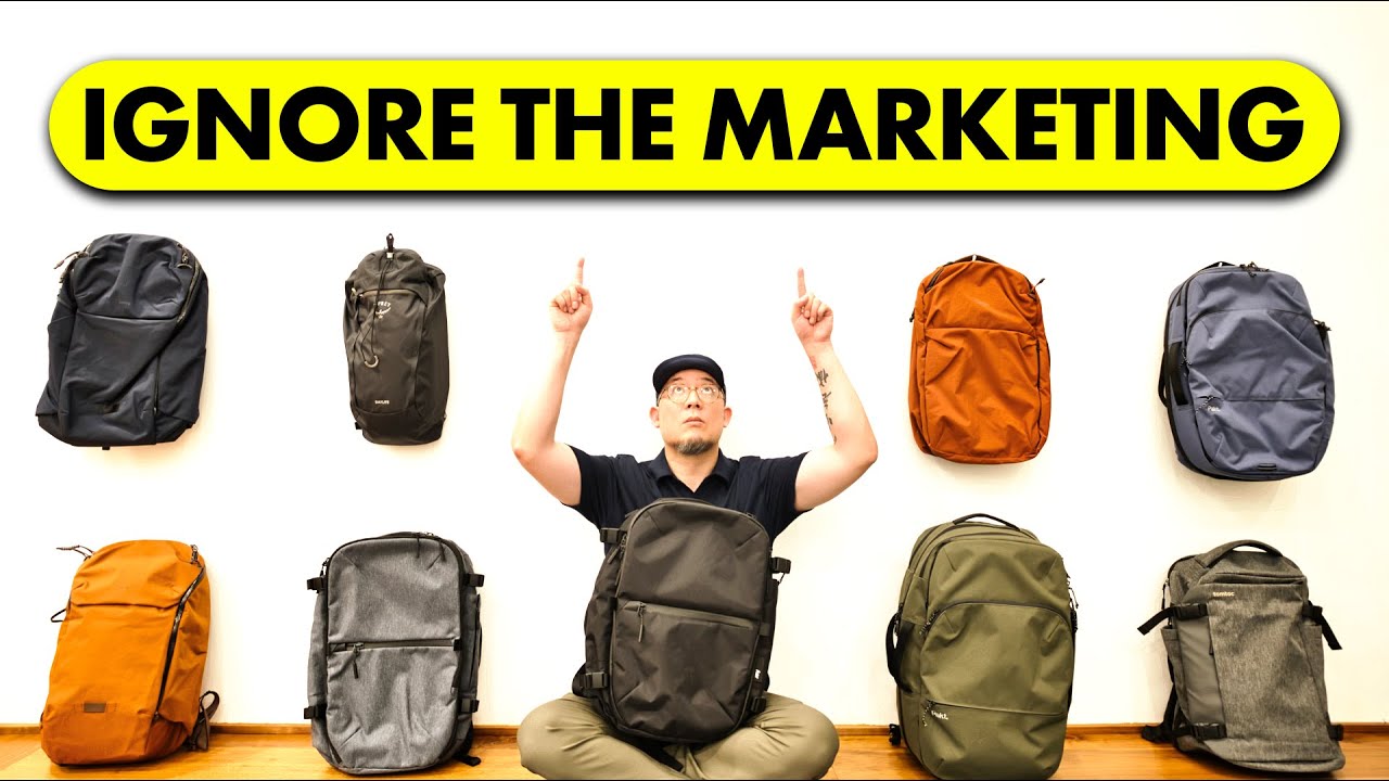 YouTube post by @MauriceMoves for Pakt Bags. Caption reads: How to Pick the Right Travel Bag for YOU (Not Me -....