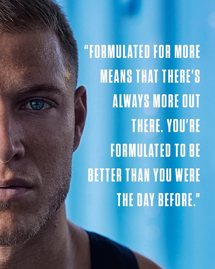Instagram post by @christianmccaffrey for Dymatize. Caption reads: @dymatize #iso100 #dymatize.