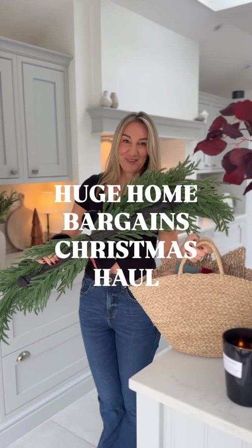 Instagram post by @home_by_the_cloud for Home Bargains. Caption reads: HOME BARGAINS CHRISTMAS HAUL🎄✨ I bought so much....