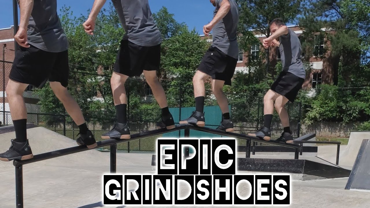 YouTube post by @ronniestreetstunts for Powerslide. Caption reads: Epic Grindshoes For Parkour Review.
