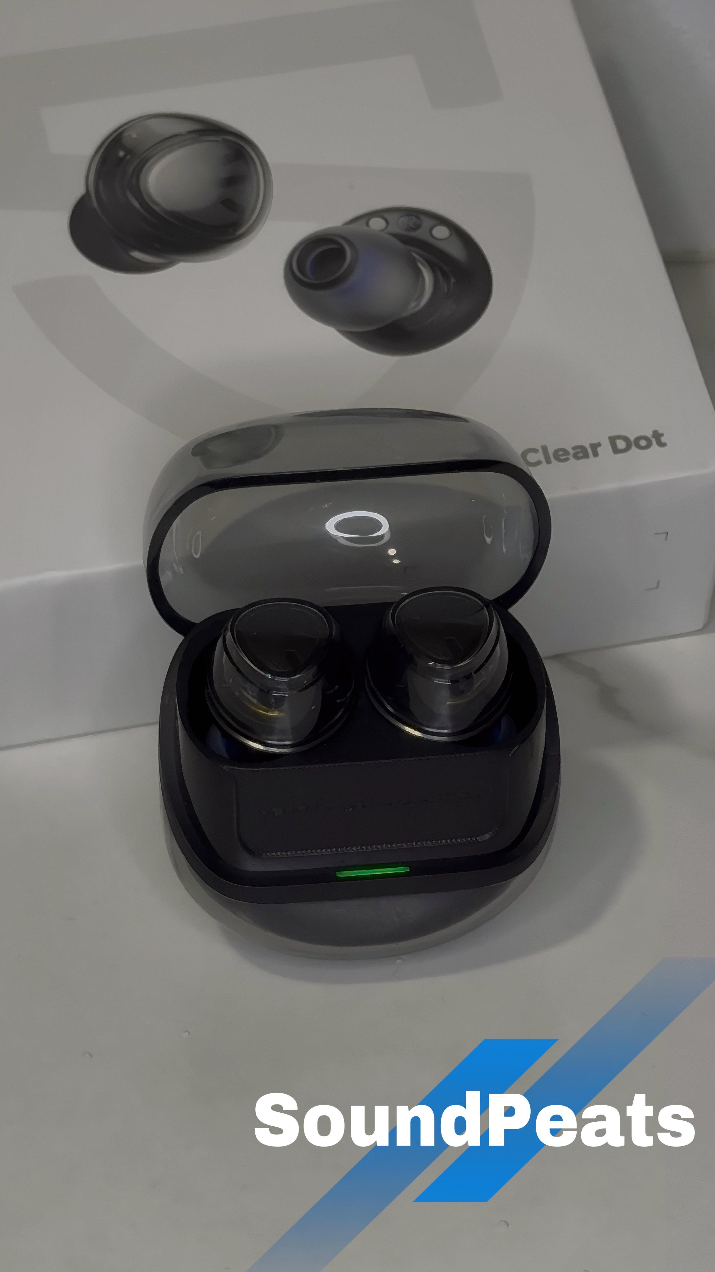 Instagram post by @tableeefortwo_ for SOUNDPEATS. Caption reads: ✨Meet the new SOUNDPEATS Clear Dot – stylish,....