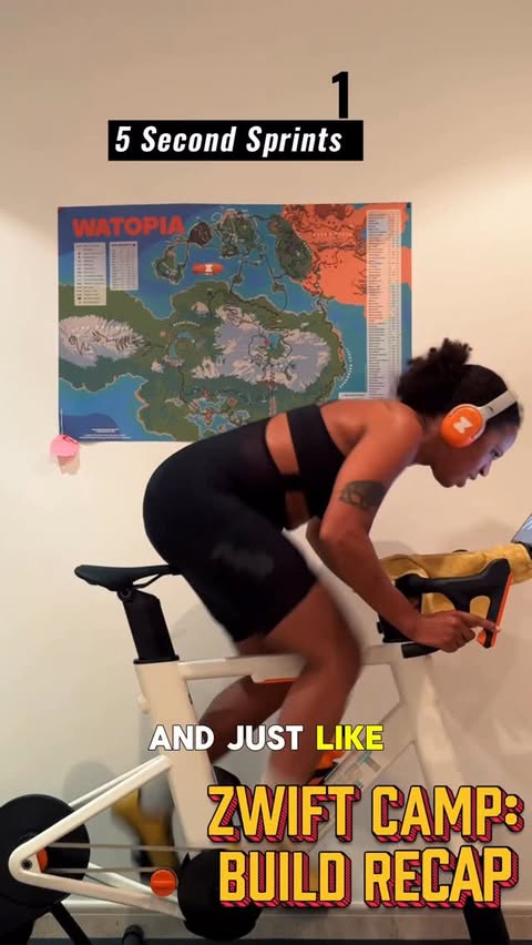 Instagram post by @ayesuppose for Zwift. Caption reads: Just one more day of Make up week then Zwift Camp:....