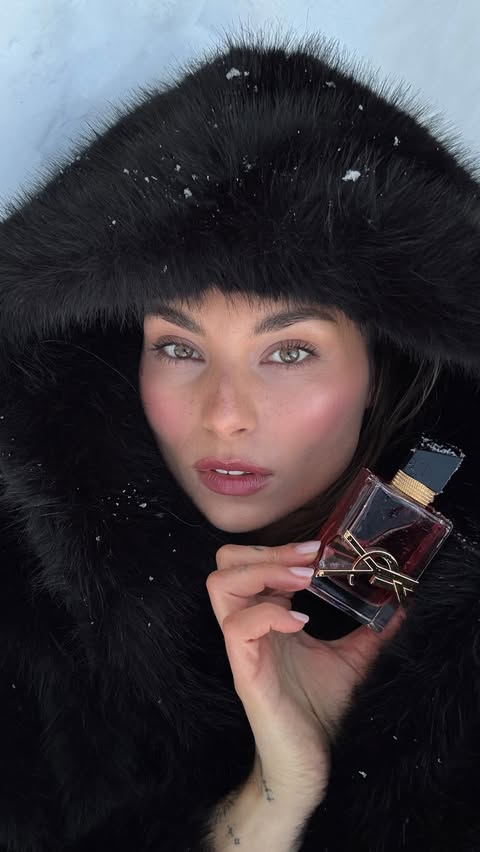 Instagram post by @aistekabas for YSL Beauty. Caption reads: [...] berry makeup inspired by new @yslbeauty....