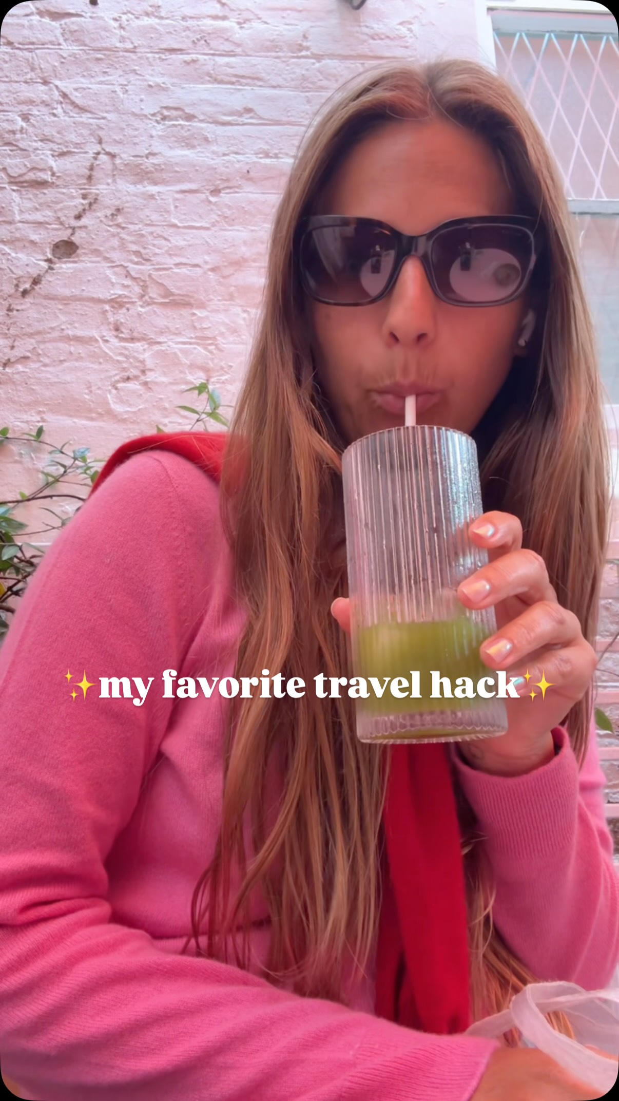 Instagram post by @lucyaragon for Holafly. Caption reads: What’s the last thing I do before boarding any....
