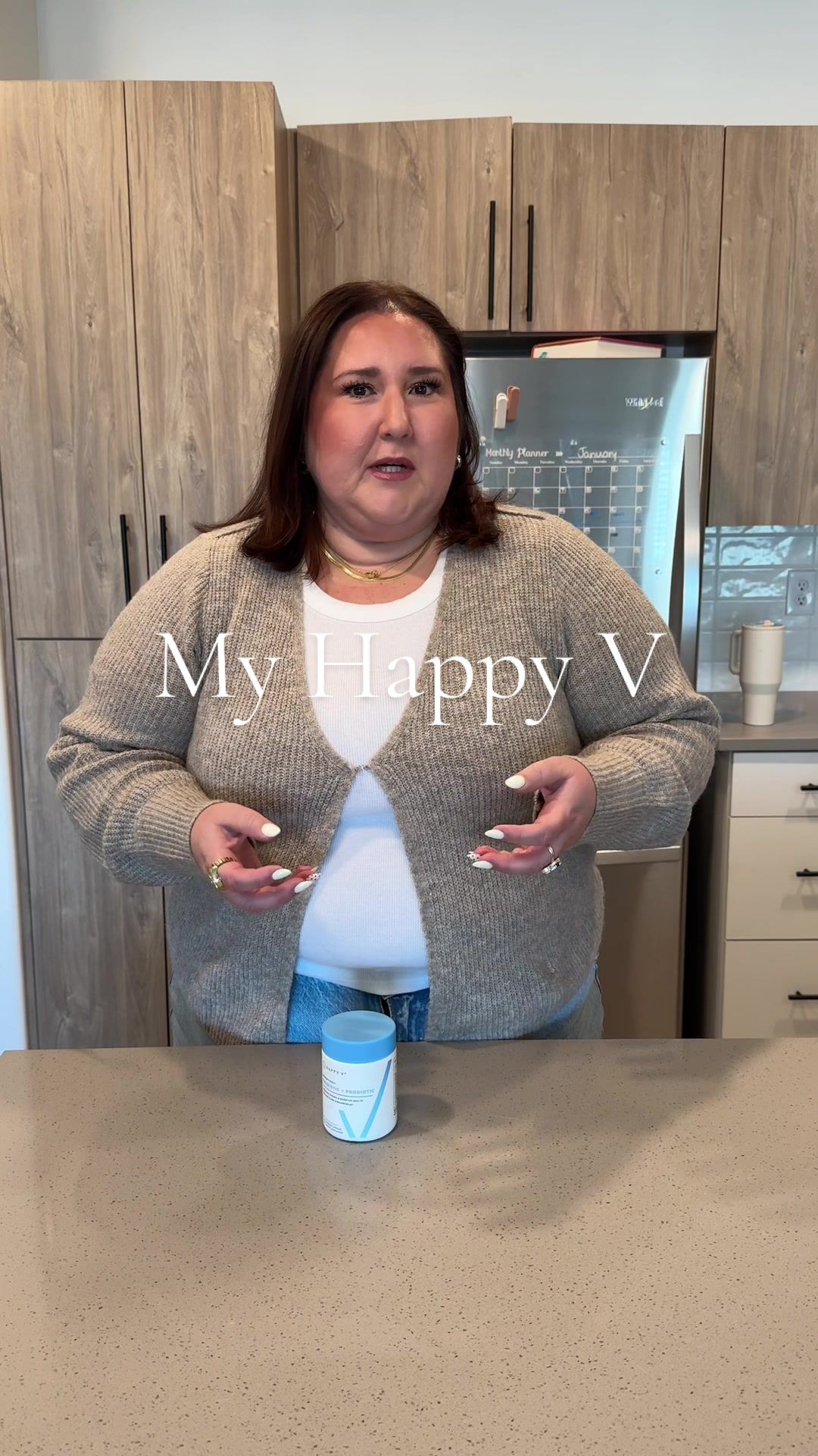 TikTok post by @alejandra_n_h for Happy V. Caption reads: [...] morning routine. For me, taking the Happy V....