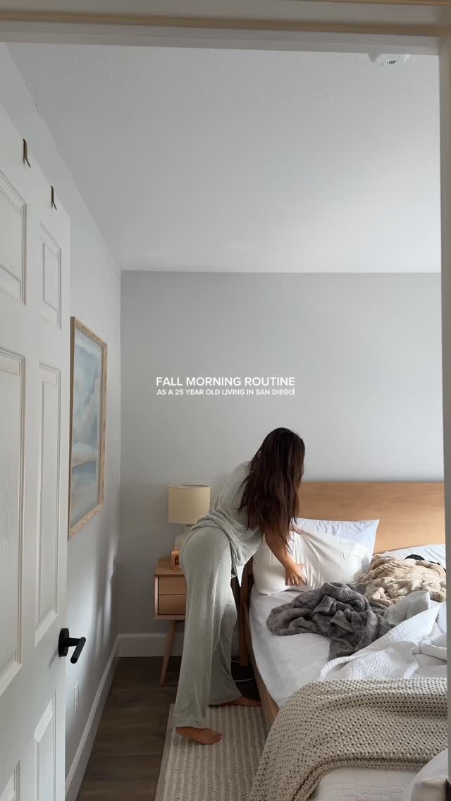 Instagram post by @alyssasprinkle for PowerBlock. Caption reads: fall morning routine with @powerblockdumbbells....