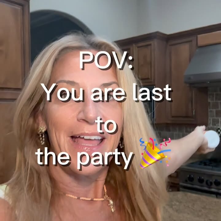 Instagram post by @martiniswithmary for MaryRuth Organics. Caption reads: POV: Last one at the party but first one with baby....
