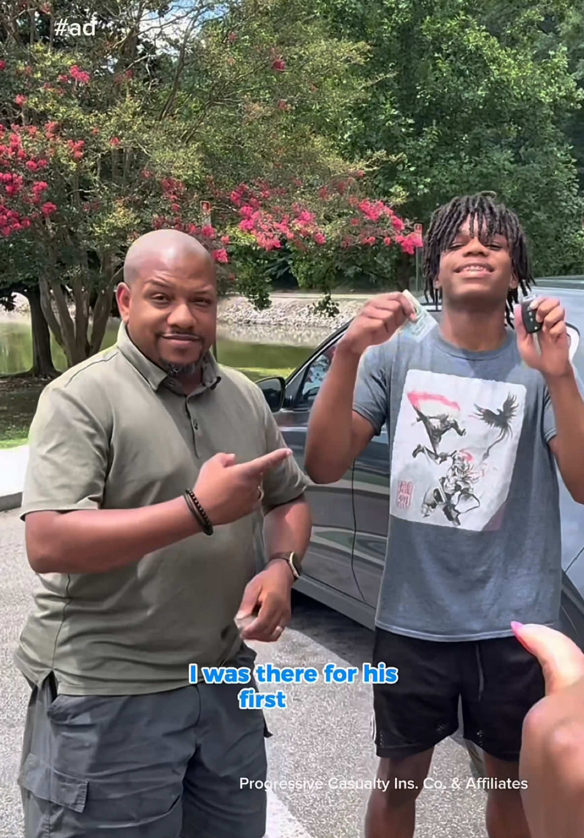 TikTok post by @raisingcades10 for Progressive. Caption reads: We are grateful that @Progressive car insurance is....