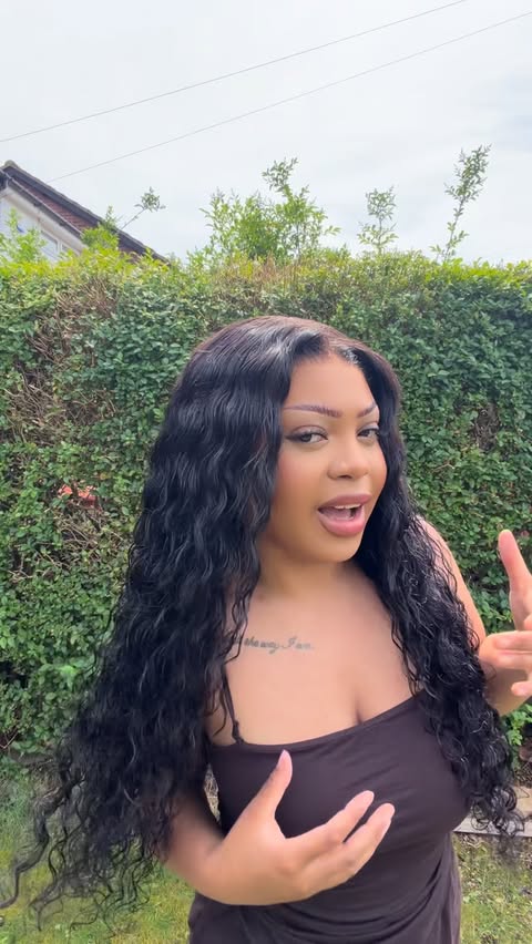 Instagram post by @the_chosen_twox for UNice Hair. Caption reads: [...] 7 x 5 , Glueless waterwave wig from....