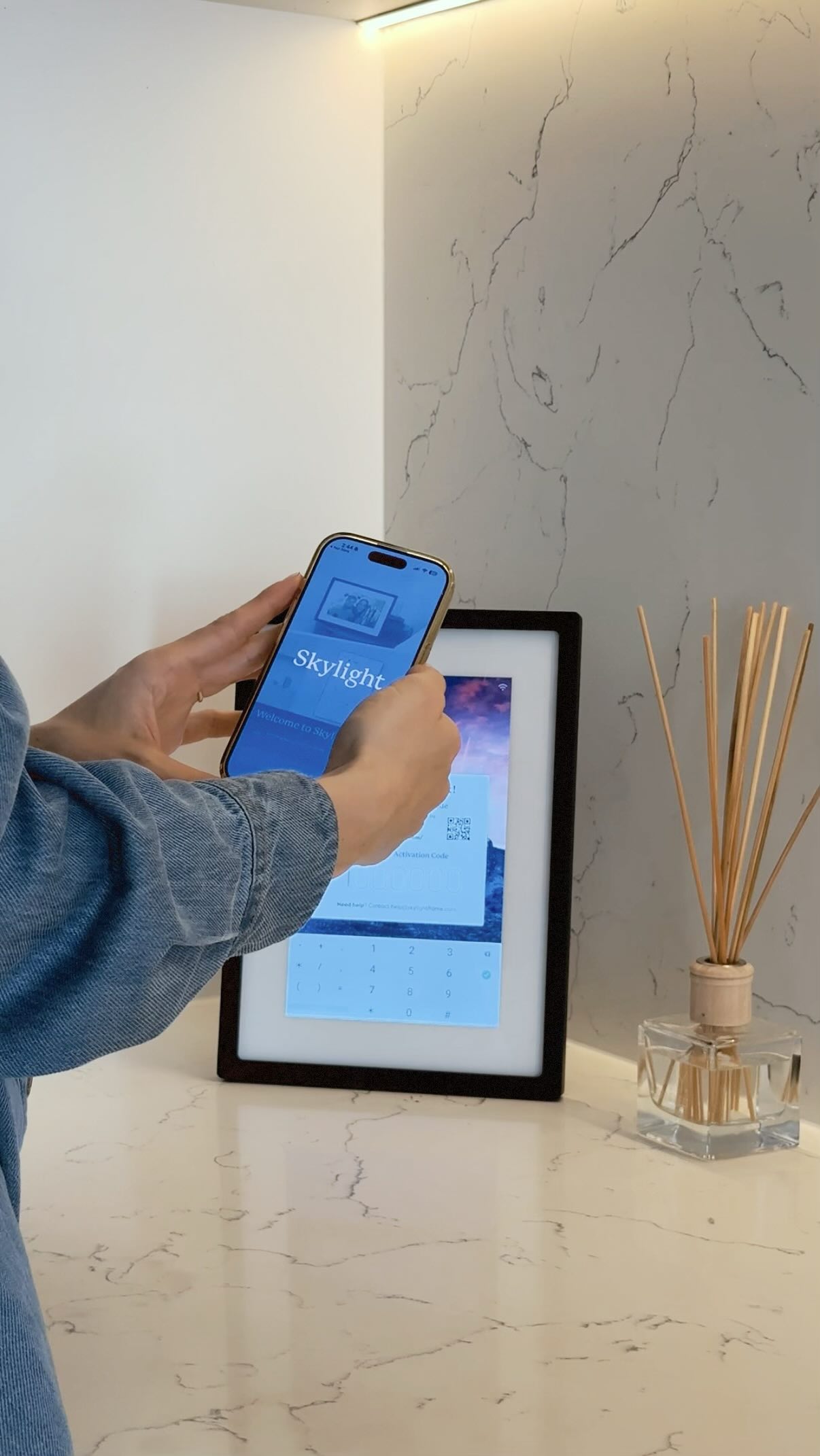 Instagram post by @brittany.chantler for Skylight Frame. Caption reads: Turns out my photos look way better on my....