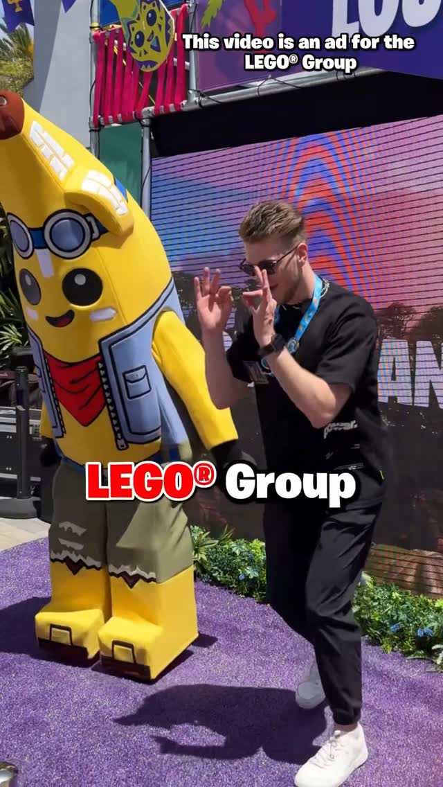 Instagram post by @lachlan for LEGO. Caption reads: Did not expect @TypicalGamer to do that to Peely.....