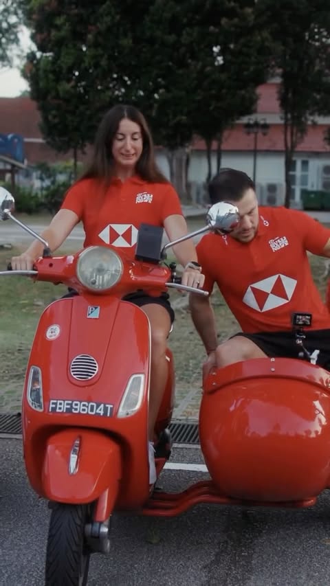 Instagram post by @hsbc_sg for HSBC. Caption reads: [...] tiny sidecars 😅 Full video available on....
