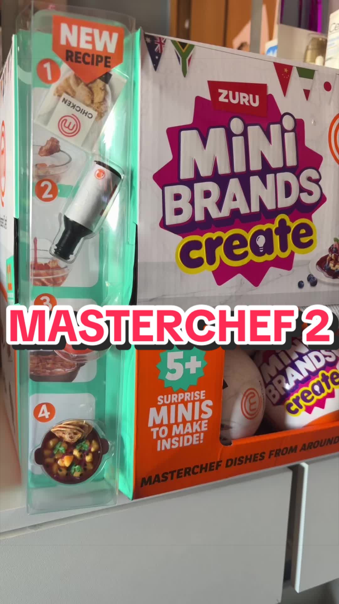 TikTok post by @elmunditodeale for ZURU Toys. Caption reads: [...] #minibrands #miniature #parati @ZURU Toys....