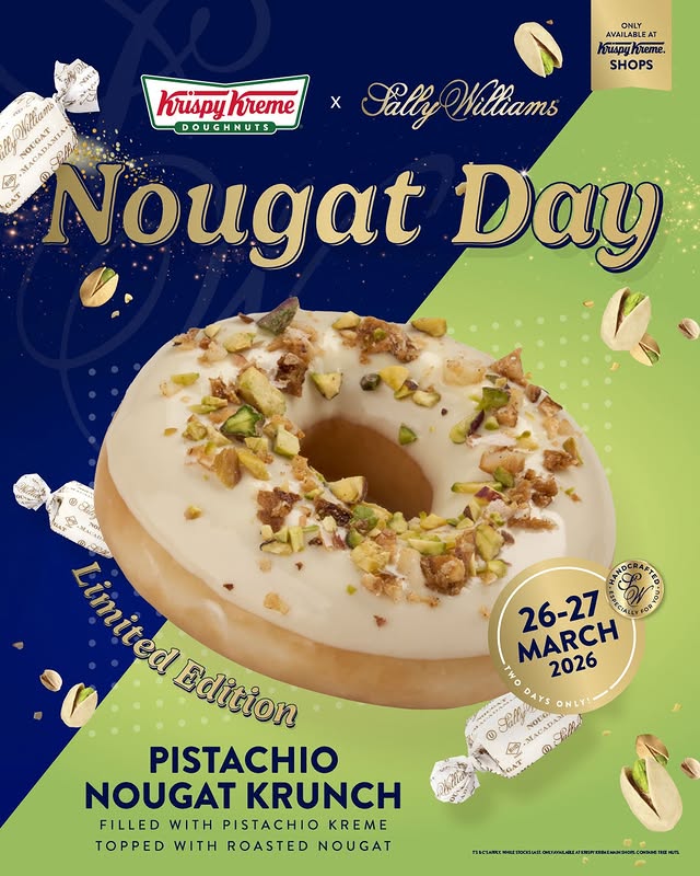 Instagram post by @sallywilliams_nougat for Krispy Kreme Doughnuts. Caption reads: [...] apply. Contains tree nuts. #KKSA....