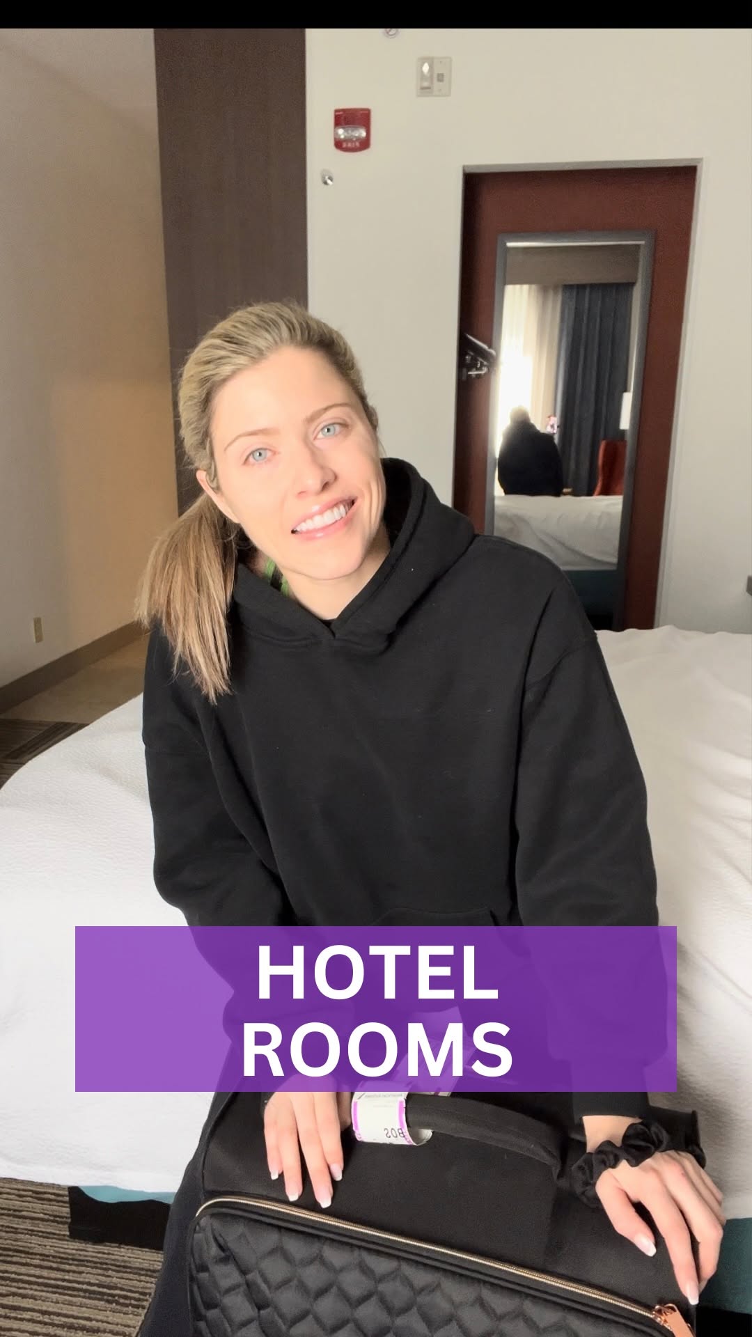 Instagram post by @mckinnongalloway for Hilton Hotels & Resorts. Caption reads: My hotel rooms when I travel. ✈️ 🌎. Thanks....