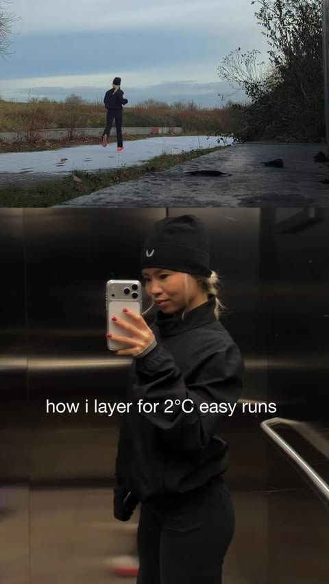 Instagram post by @kalia.lai for Beats by Dre. Caption reads: layering for a 2°C easy run ❄️
might look like too....