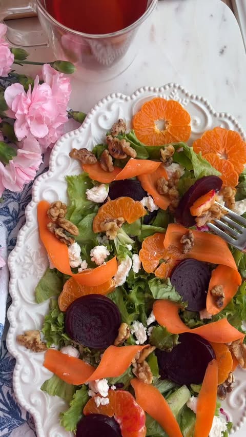 Instagram post by @aperfectfeast for Tea Runners. Caption reads: Sweet, crunchy, fresh, and a little bit fancy....