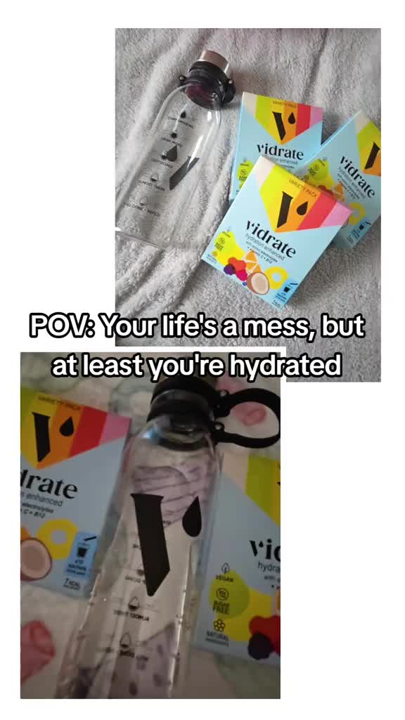 TikTok post by @misskh302 for ViDrate. Caption reads: Stay hydrated with @Vidrate for all your....