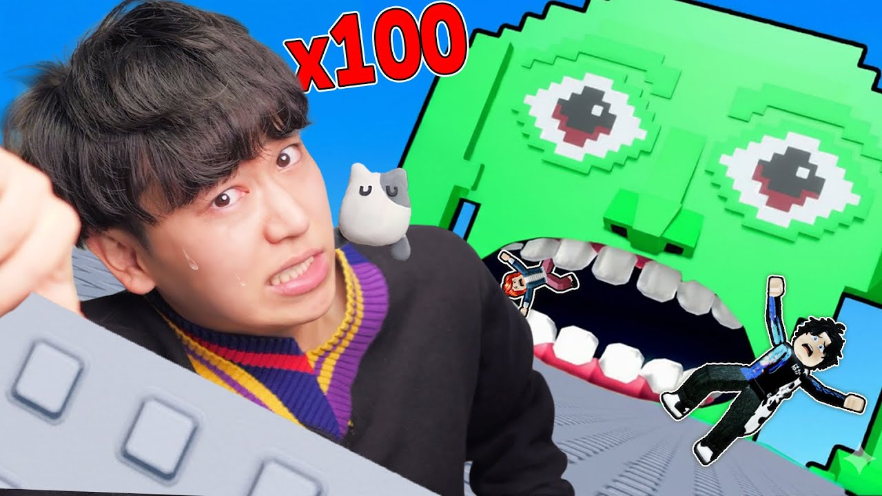 YouTube post by @tekito for NVIDIA. Caption reads: 100 people get eaten by Brainrot in Roblox.......
