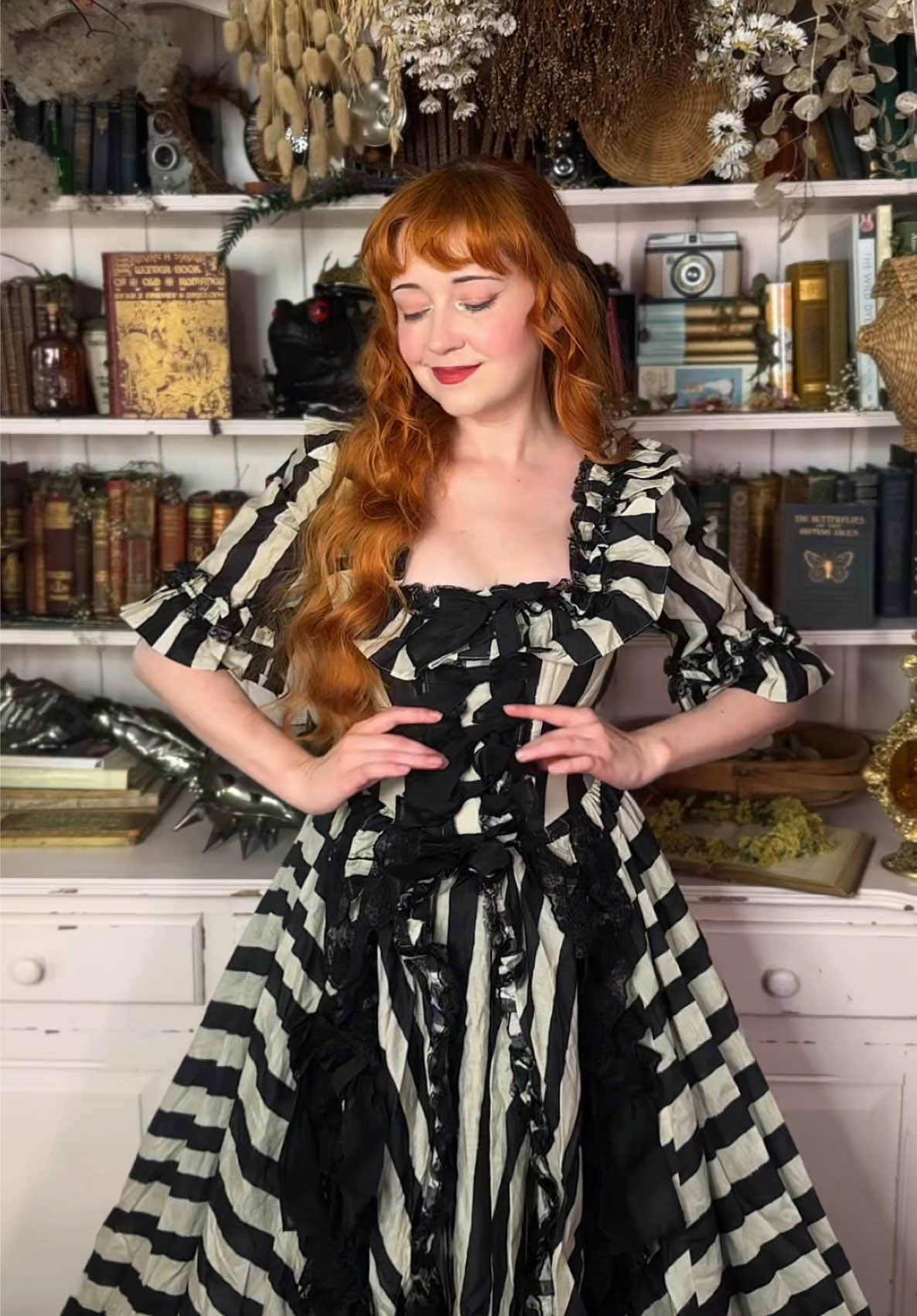 TikTok post by @aclotheshorse for Selkie. Caption reads: [...] version too?🖤👻dress by @Selkie use code....